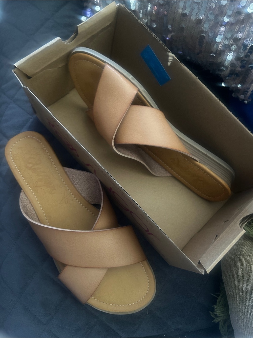 Sugar Tan Crisscross Slide Sandals